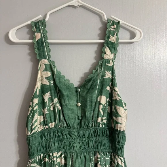Entro Green and White Floral Maxi Dress Size Small - Picture 4 of 11